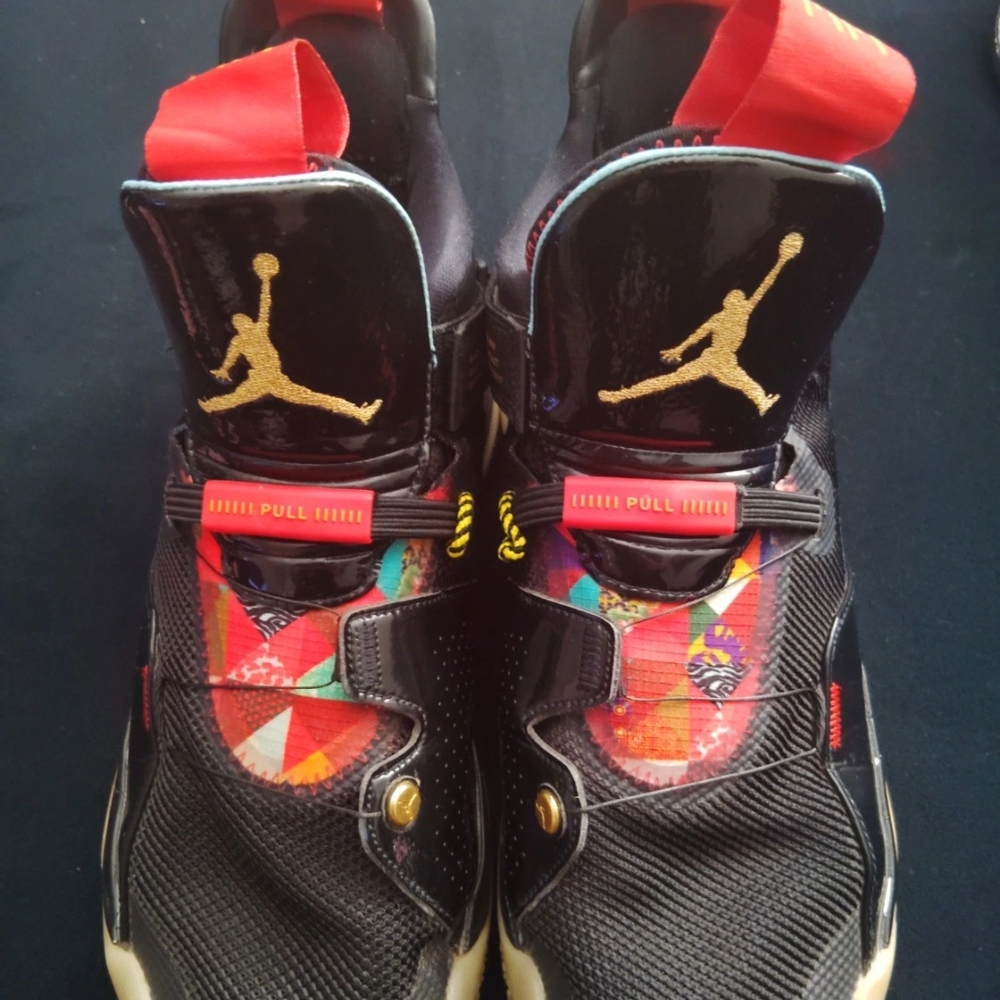 Jordan Black and Red Athletic Shoes Iconic Design
